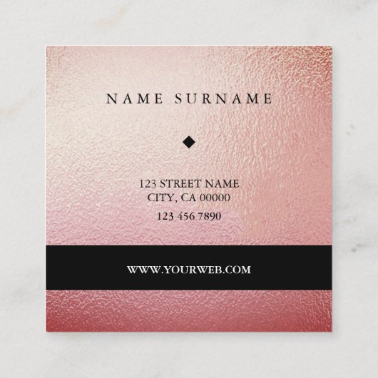 Professioneel minimaal Gold Square Visitekaartje (Achterkant)