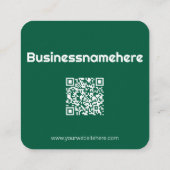 Professioneel Minimaal Groen QR Code Vierkante Visitekaartje (Achterkant)