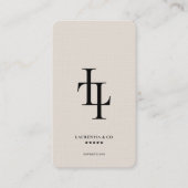 Professioneel Minimaal L Monogram Logo Zand Visitekaartje (Voorkant)