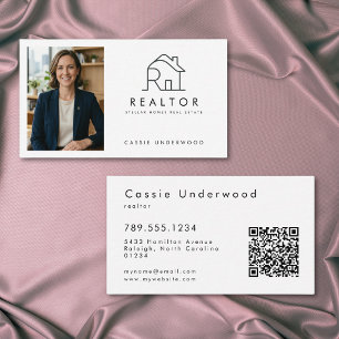 Professioneel Minimaal Modern Vastgoed QR Code Visitekaartje