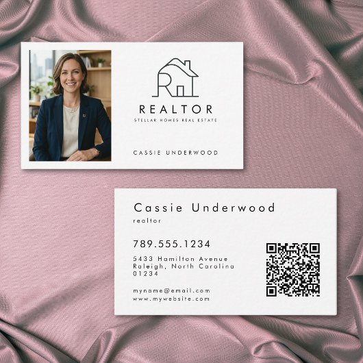 Professioneel Minimaal Modern Vastgoed QR Code Visitekaartje