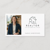 Professioneel Minimaal Modern Vastgoed QR Code Visitekaartje (Voorkant)