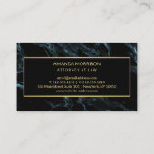 Professioneel Minimaal Monogram Blauw Marmer Visitekaartje (Achterkant)