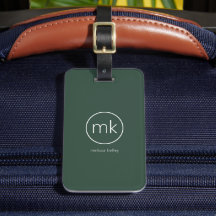 Professioneel Minimaal Monogram Initiaal Bosgroen