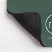 Professioneel Minimaal Monogram Initiaal Bosgroen Muismat (Hoek)