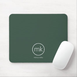 Professioneel Minimaal Monogram Initiaal Bosgroen Muismat