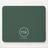 Professioneel Minimaal Monogram Initiaal Bosgroen Muismat (Voorkant)