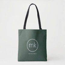 Professioneel Minimaal Monogram Initiaal Bosgroen