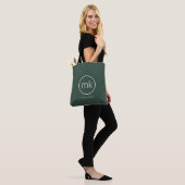 Professioneel Minimaal Monogram Initiaal Bosgroen Tote Bag (Op model)