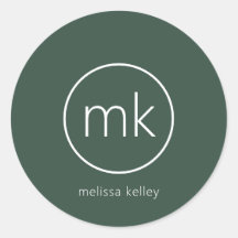 Professioneel minimaal Monogram Initiaal Forest Gr