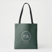 Professioneel minimaal Monogram Initiaal Forest Gr Tote Bag (Voorkant)