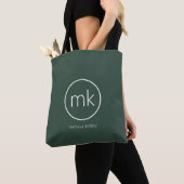 Professioneel minimaal Monogram Initiaal Forest Gr Tote Bag (Dichtbij)