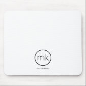 Professioneel Minimaal Monogram Initiaal Schoon Wi Muismat (Voorkant)