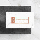 Professioneel minimaal Monogram Roos Goud/Marmer Visitekaartje