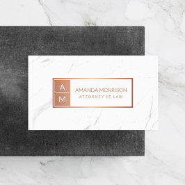 Professioneel minimaal Monogram Roos Goud/Marmer Visitekaartje