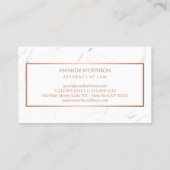 Professioneel minimaal Monogram Roos Goud/Marmer Visitekaartje (Achterkant)