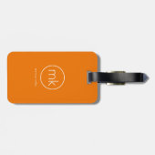 Professioneel Minimaal Monogram Sinaasappel Oranje Bagagelabel (Achterkant horizontaal)