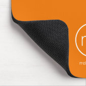 Professioneel Minimaal Monogram Sinaasappel Oranje Muismat (Hoek)