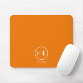Professioneel Minimaal Monogram Sinaasappel Oranje Muismat