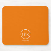 Professioneel Minimaal Monogram Sinaasappel Oranje Muismat (Voorkant)