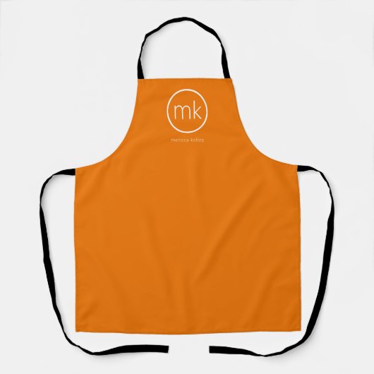 Professioneel minimaal Monogram Tangerine Sinaasap Schort (Voorkant)