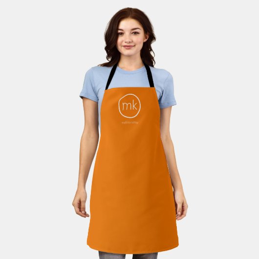 Professioneel minimaal Monogram Tangerine Sinaasap Schort (Gedragen)