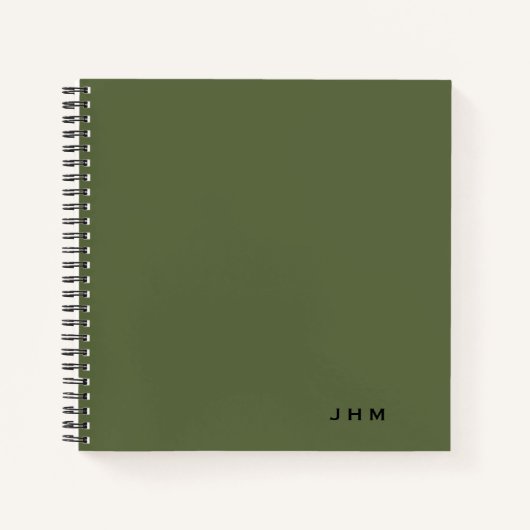 Professioneel minimaal olijfmonogram Notitieboek (Voorkant)