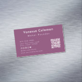 Professioneel minimaal QR Code Berry Visitekaartje Magnetisch Visitekaartje (Voorbeeld)