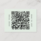 Professioneel Minimaal QR Code Lichtgroen Visitekaartje (Achterkant)