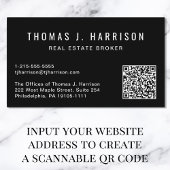 Professioneel Minimaal QR-code Zwart Visitekaartje