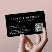 Professioneel Minimaal QR-code Zwart Visitekaartje