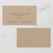 Professioneel minimaal reustisch Kraft Visitekaart Visitekaartje (Voorkant / Achterkant)