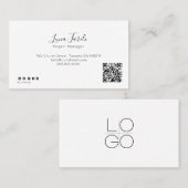 Professioneel minimaal Script QR CODE-Visitekaartj Visitekaartje (Voorkant / Achterkant)