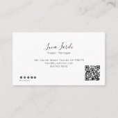 Professioneel minimaal Script QR CODE-Visitekaartj Visitekaartje (Voorkant)