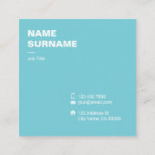 Professioneel minimaal standaard vierkant Visiteka Vierkante Visitekaartje (Achterkant)