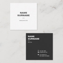 Professioneel minimaal standaard vierkant Visiteka Vierkante Visitekaartje