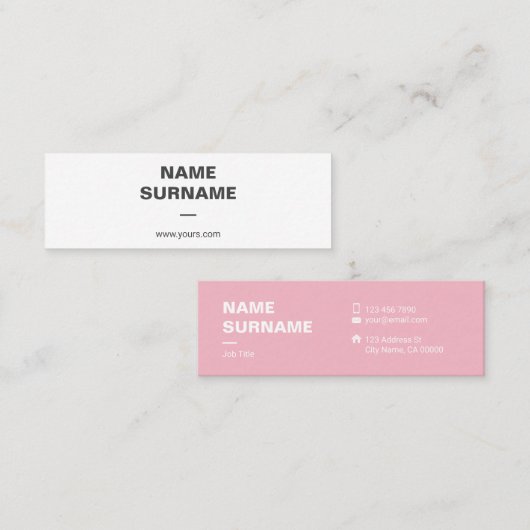 Professioneel minimaal Typografie Mini Visitekaart Mini Visitekaartje (Voorkant / Achterkant)