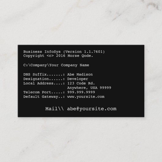 Professioneel minimaal Visitekaartje voor programm (Voorkant)
