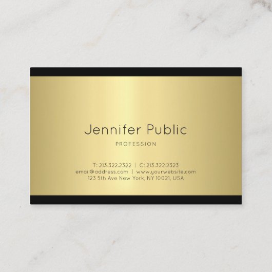 Professioneel, minimaal vormend design Gold Visitekaartje (Achterkant)