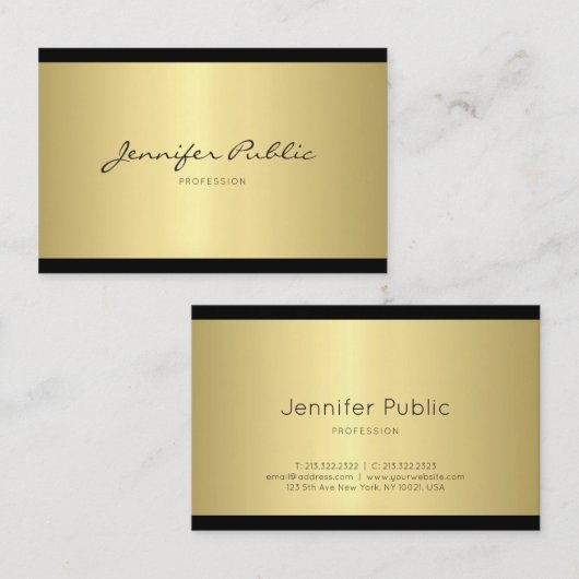 Professioneel, minimaal vormend design Gold Visitekaartje (Voorkant / Achterkant)