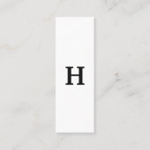 Professioneel minimaal zwart zwart monogram mini visitekaartje (Voorkant)