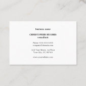 Professioneel minimaal zwart zwart zwart monogram visitekaartje (Achterkant)