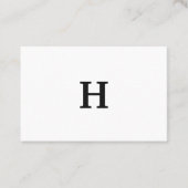 Professioneel minimaal zwart zwart zwart monogram visitekaartje (Voorkant)