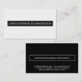 Professioneel minimalisme in Luxe zwart-wit Visitekaartje (Voorkant / Achterkant)