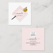 Professioneel Minimalisme Lijst Roze Rose Blush Vierkante Visitekaartje (Voorkant / Achterkant)