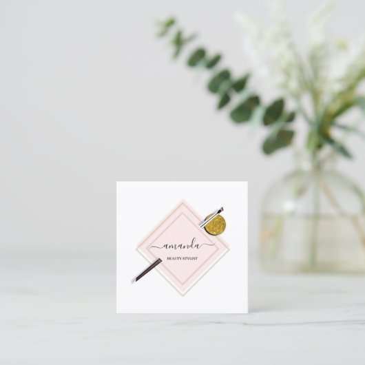 Professioneel Minimalisme Lijst Roze Rose Blush Vierkante Visitekaartje (Staand voorkant)