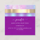 Professioneel minimalisme Striped Pink Holographic Vierkante Visitekaartje (Achterkant)