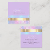 Professioneel minimalisme Striped Violet Holograph Vierkante Visitekaartje (Voorkant / Achterkant)