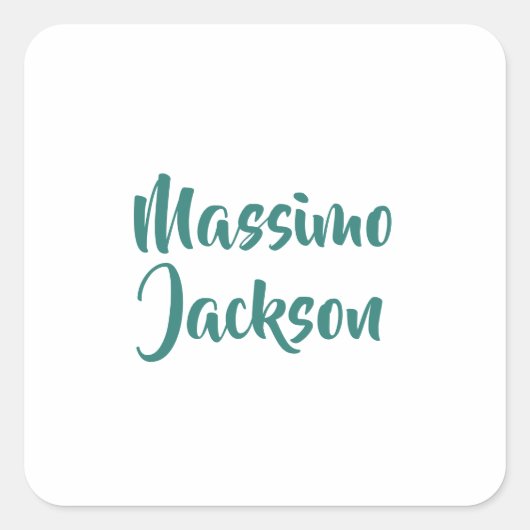 Professioneel Minimalistisch Aangepaste Naam Vierkante Sticker (Voorkant)