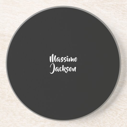 Professioneel Minimalistisch Aangepaste Naam Zandsteen Onderzetter (Voorkant)